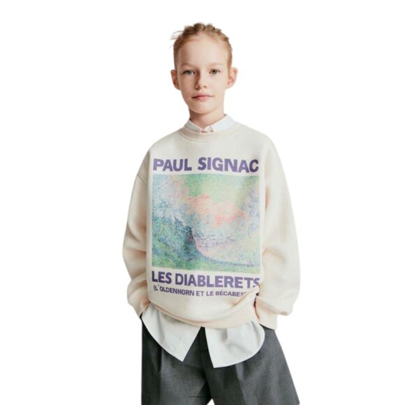 NWT! Zara Kids x Paul Signac Les Diablerets Long Sleeve Sweatshirt Size 6-7Y - Picture 1 of 5